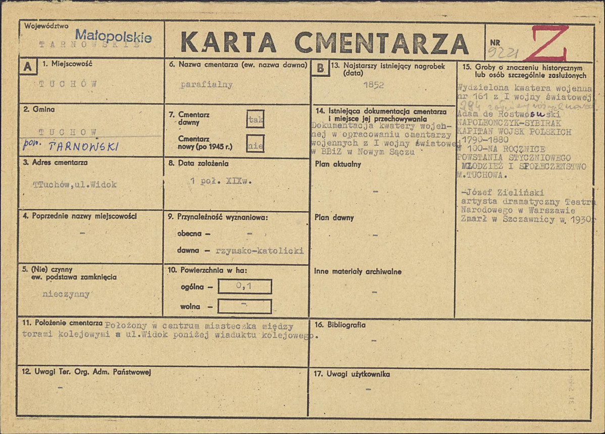 Karta cmentarza, skan nr 1