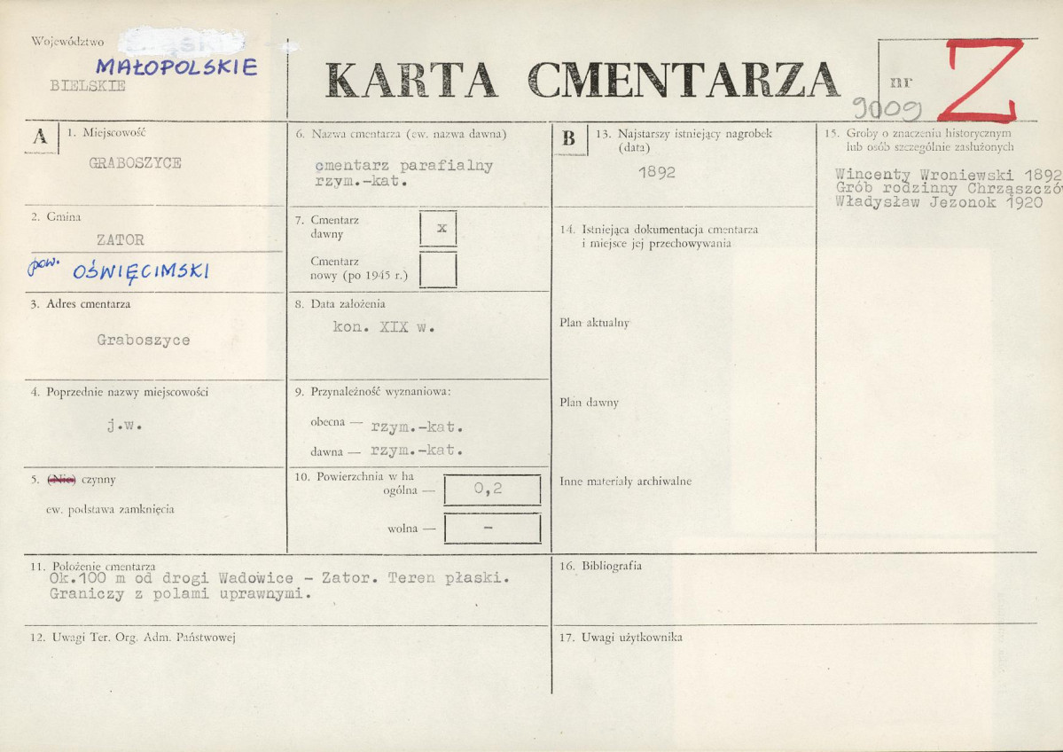 Karta cmentarza, skan nr 1