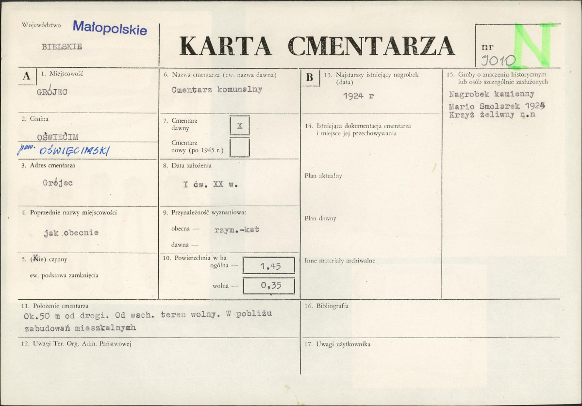 Karta cmentarza, skan nr 1