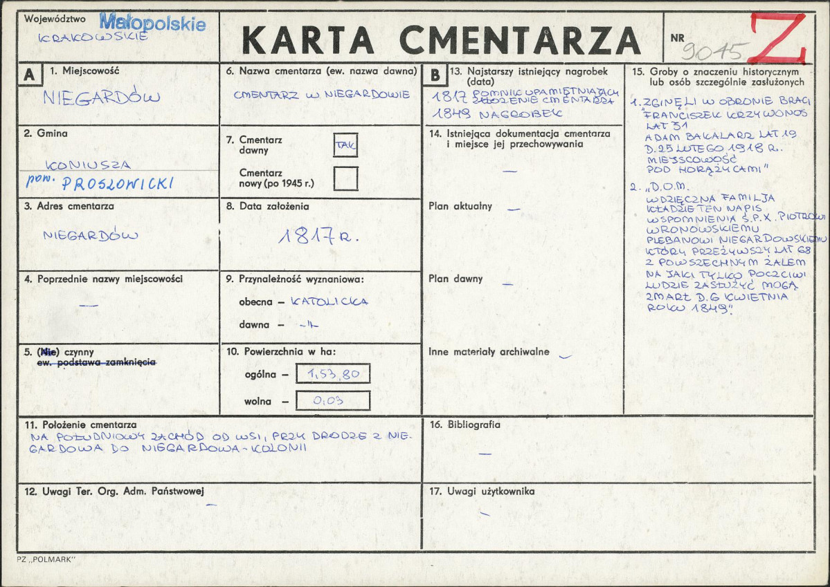 Karta cmentarza, skan nr 1