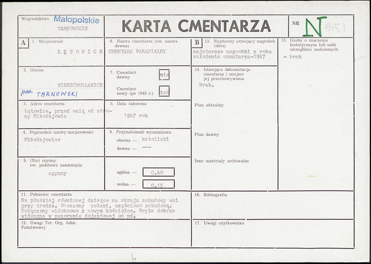 Karta cmentarza, skan nr 1
