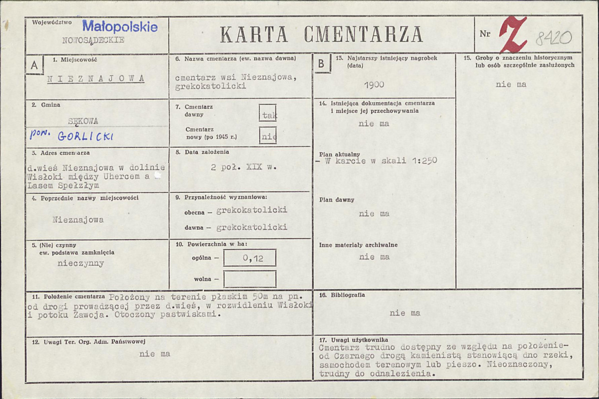 Karta cmentarza, skan nr 1