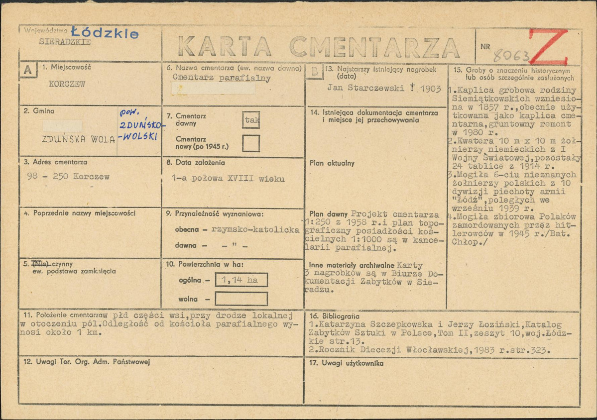 Karta cmentarza, skan nr 1