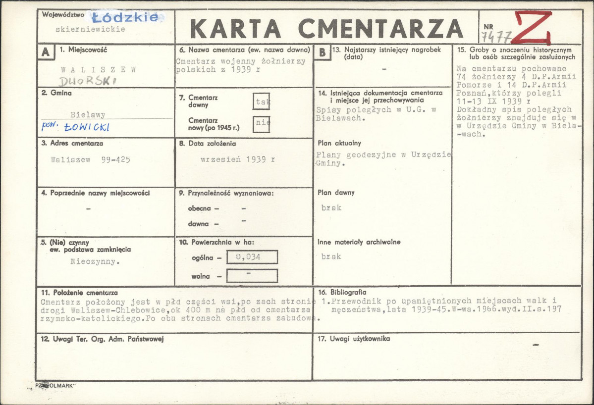 Karta cmentarza, skan nr 1