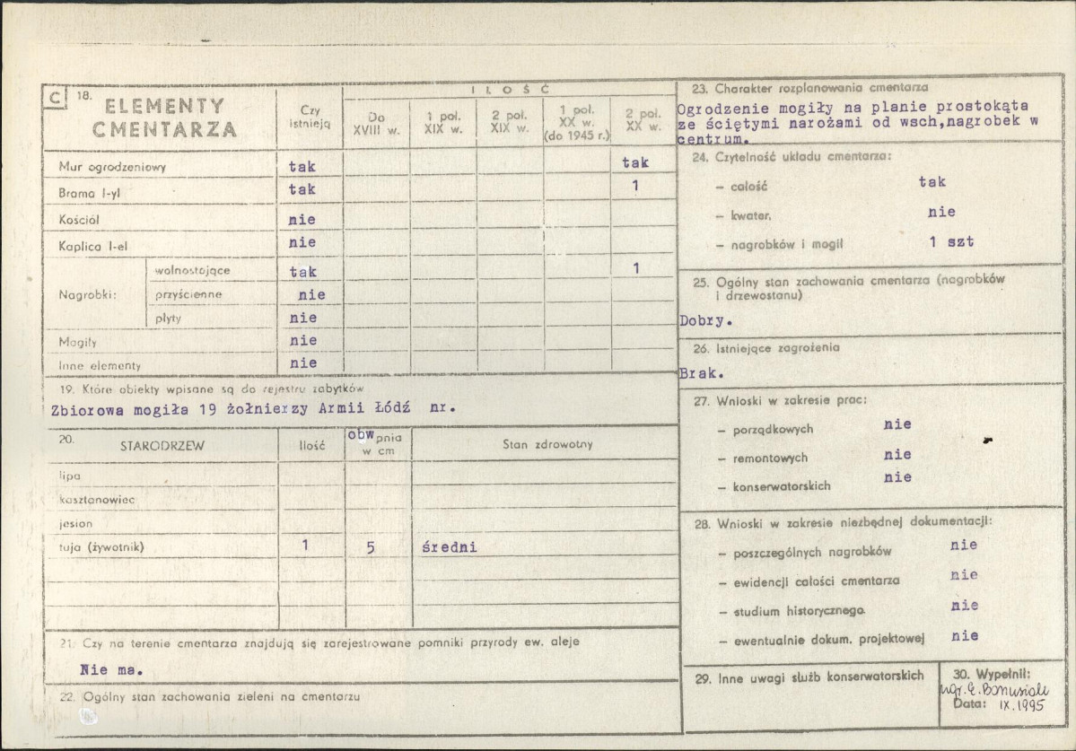 Karta cmentarza, skan nr 2