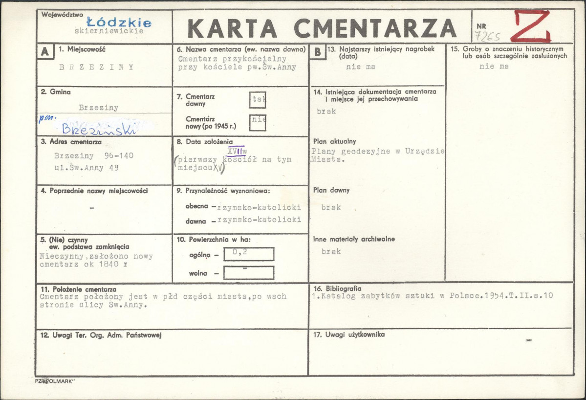 Karta cmentarza, skan nr 1