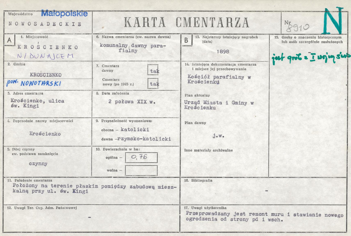 Karta cmentarza, skan nr 1