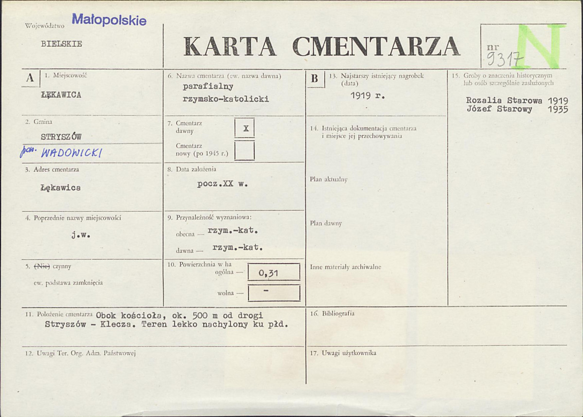 Karta cmentarza, skan nr 1