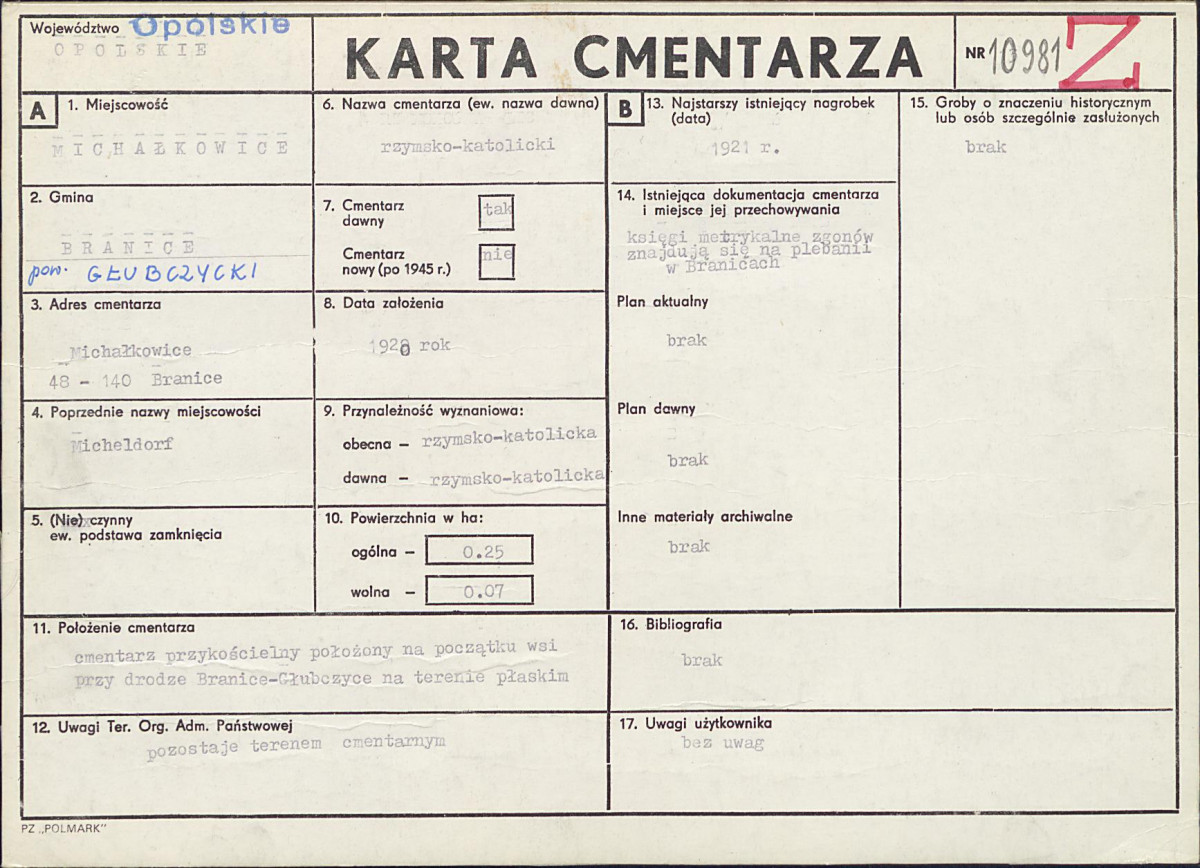Karta cmentarza, skan nr 1