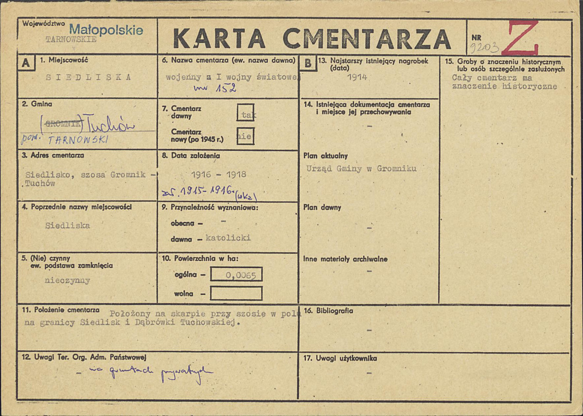 Karta cmentarza, skan nr 1