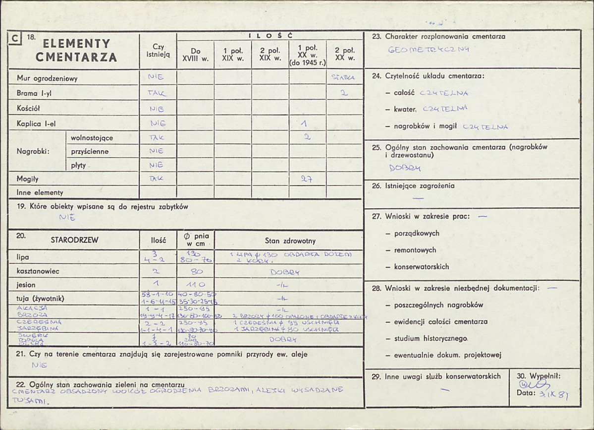 KC - Karta cmentarza, skan nr 2
