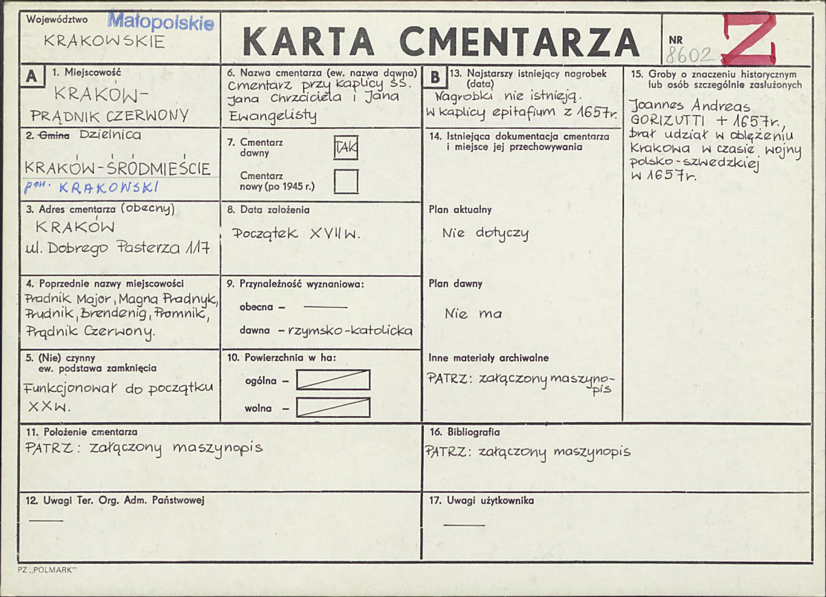 Karta cmentarza, skan nr 1
