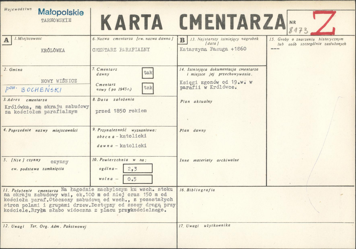 Karta cmentarza, skan nr 1