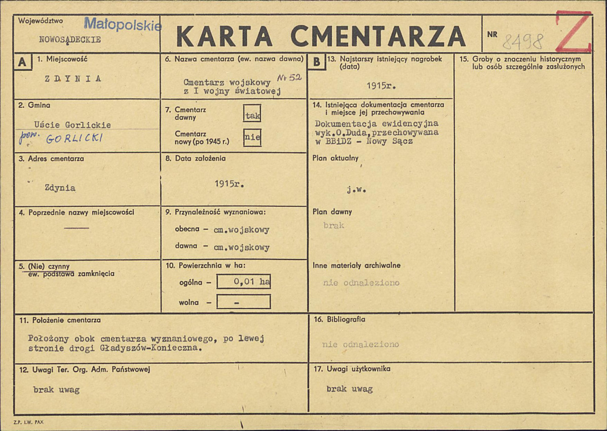 Karta cmentarza, skan nr 1