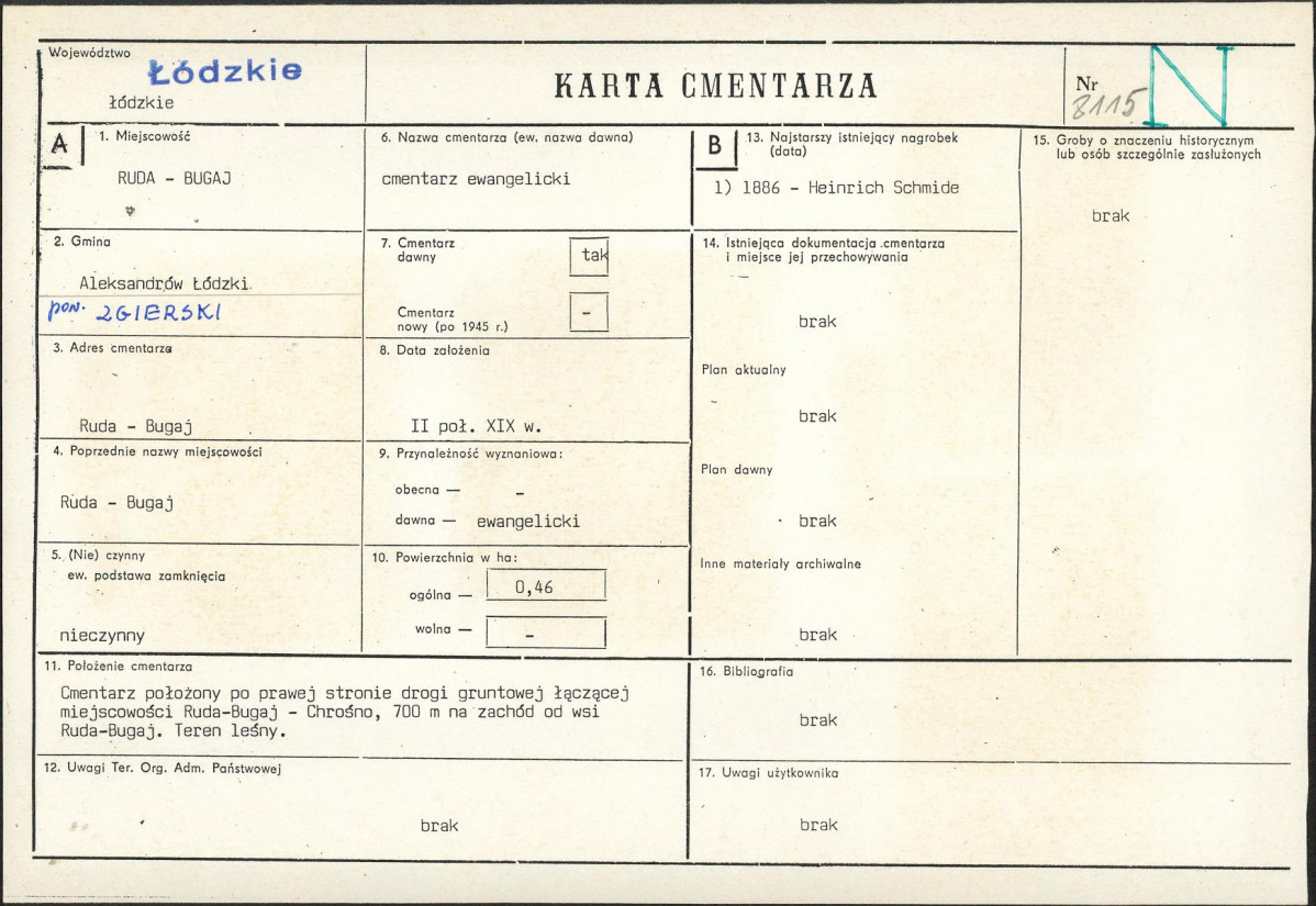 Karta cmentarza, skan nr 1