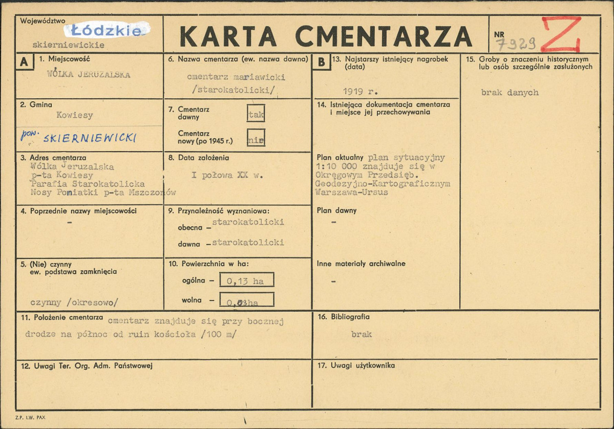 Karta cmentarza, skan nr 1