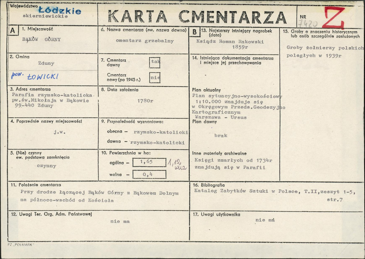 Karta cmentarza, skan nr 1