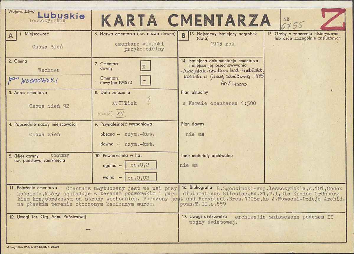 Karta cmentarza, skan nr 1