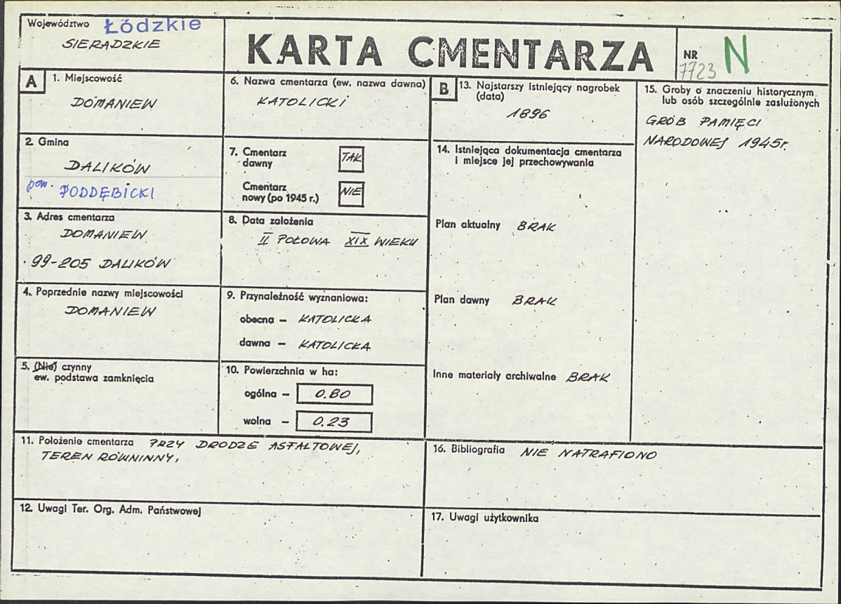 Karta cmentarza, skan nr 1