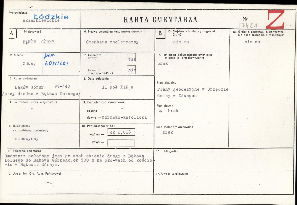 Karta cmentarza, skan nr 1