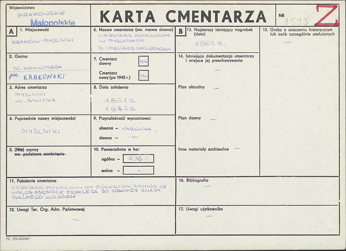 Karta cmentarza, skan nr 1