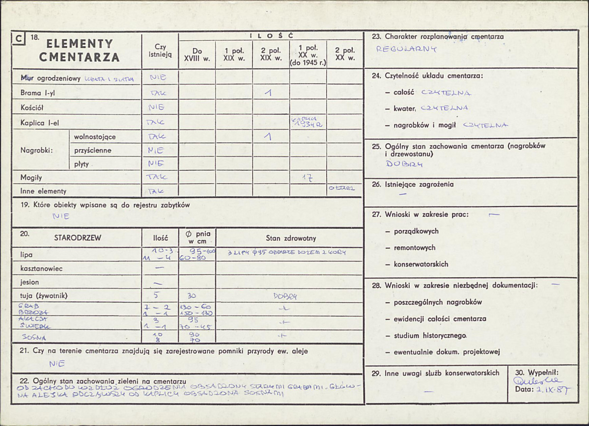 Karta cmentarza, skan nr 2