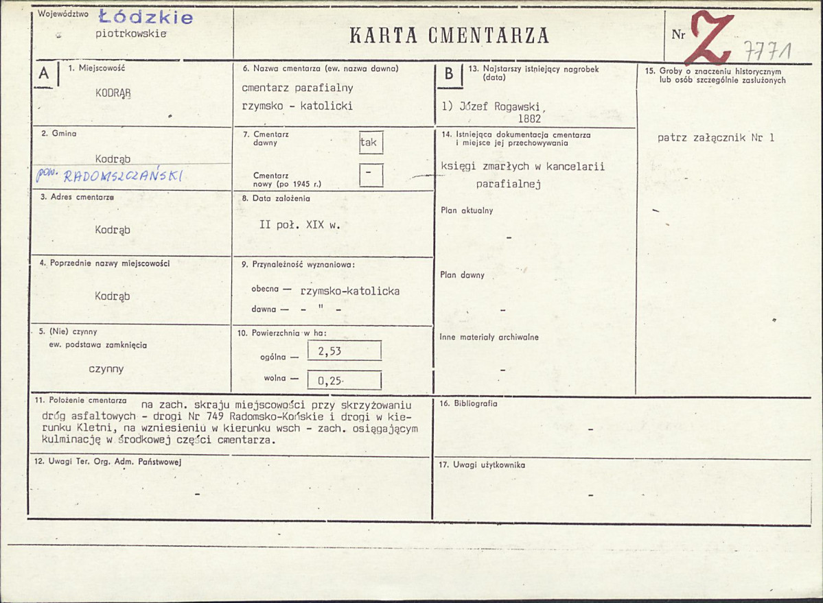 Karta cmentarza, skan nr 1