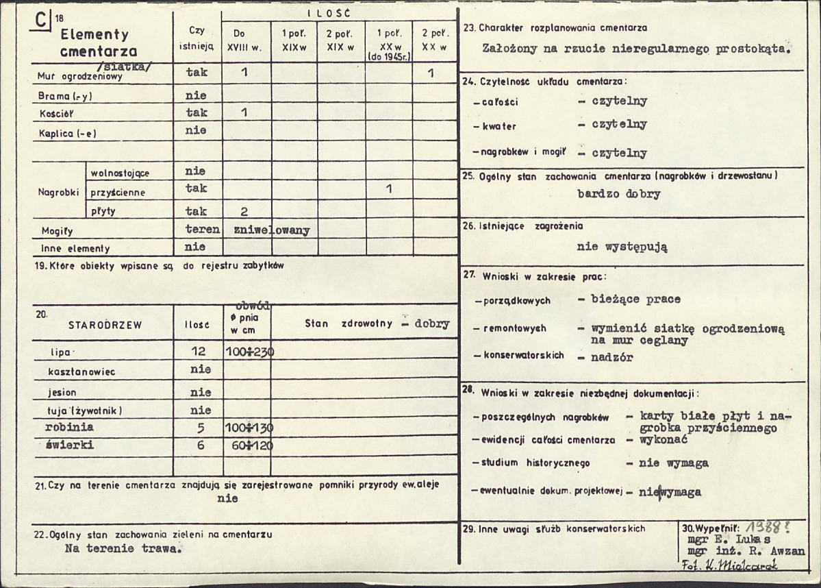 Karta cmentarza, skan nr 2