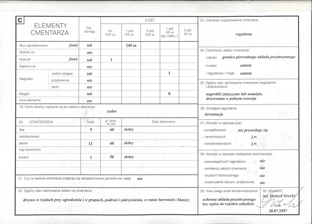 KC - Karta cmentarza, skan nr 2