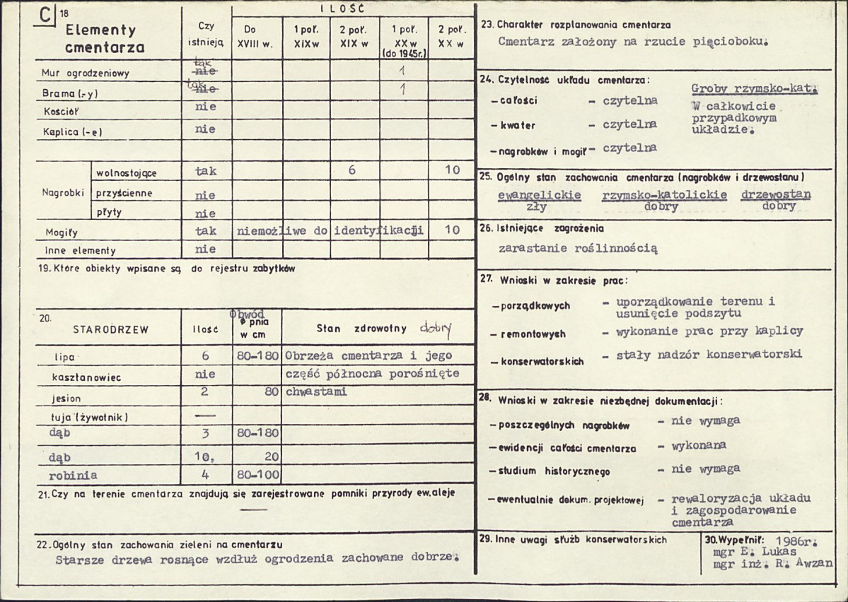 Karta cmentarza, skan nr 2