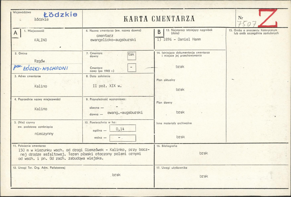 Karta cmentarza, skan nr 1