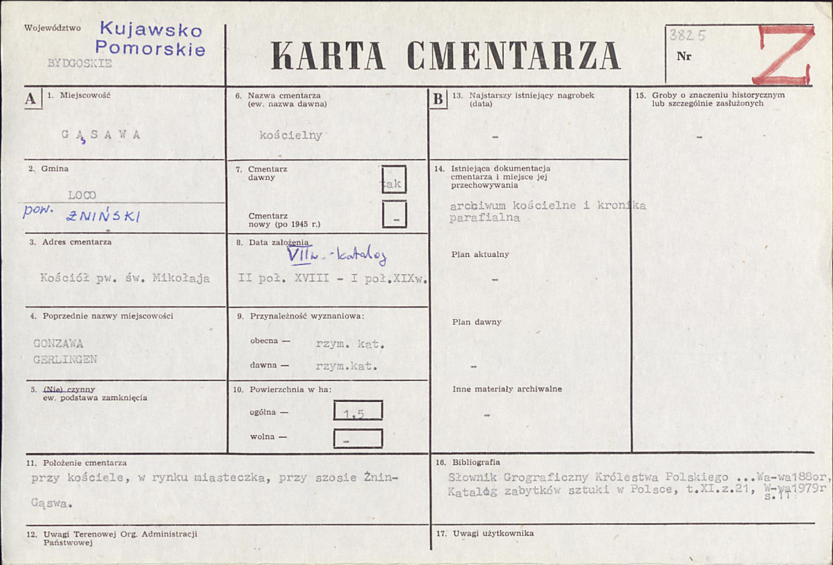KC - Karta cmentarza, skan nr 1