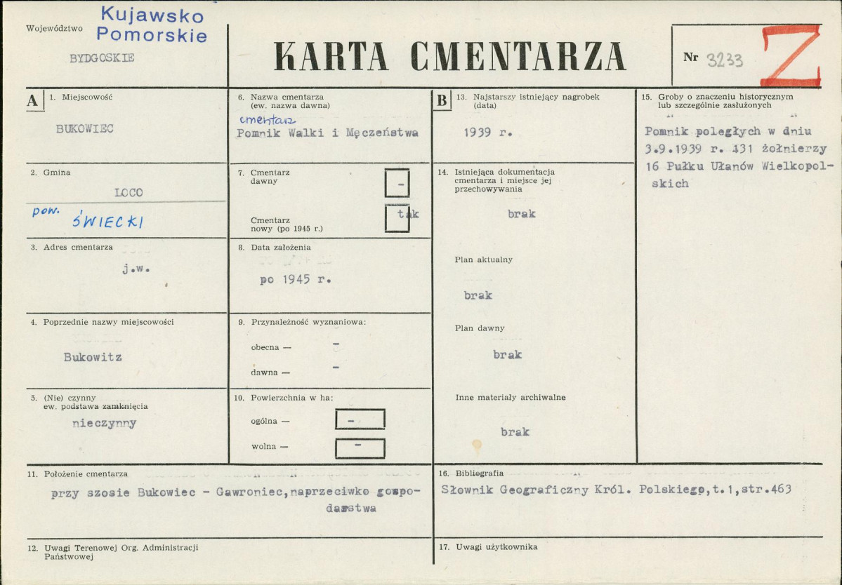 KC - Karta cmentarza, skan nr 1