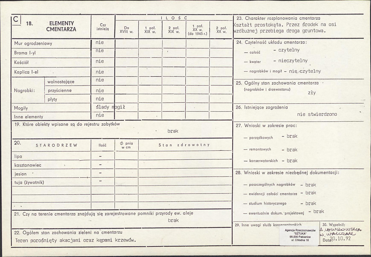 Karta cmentarza, skan nr 2