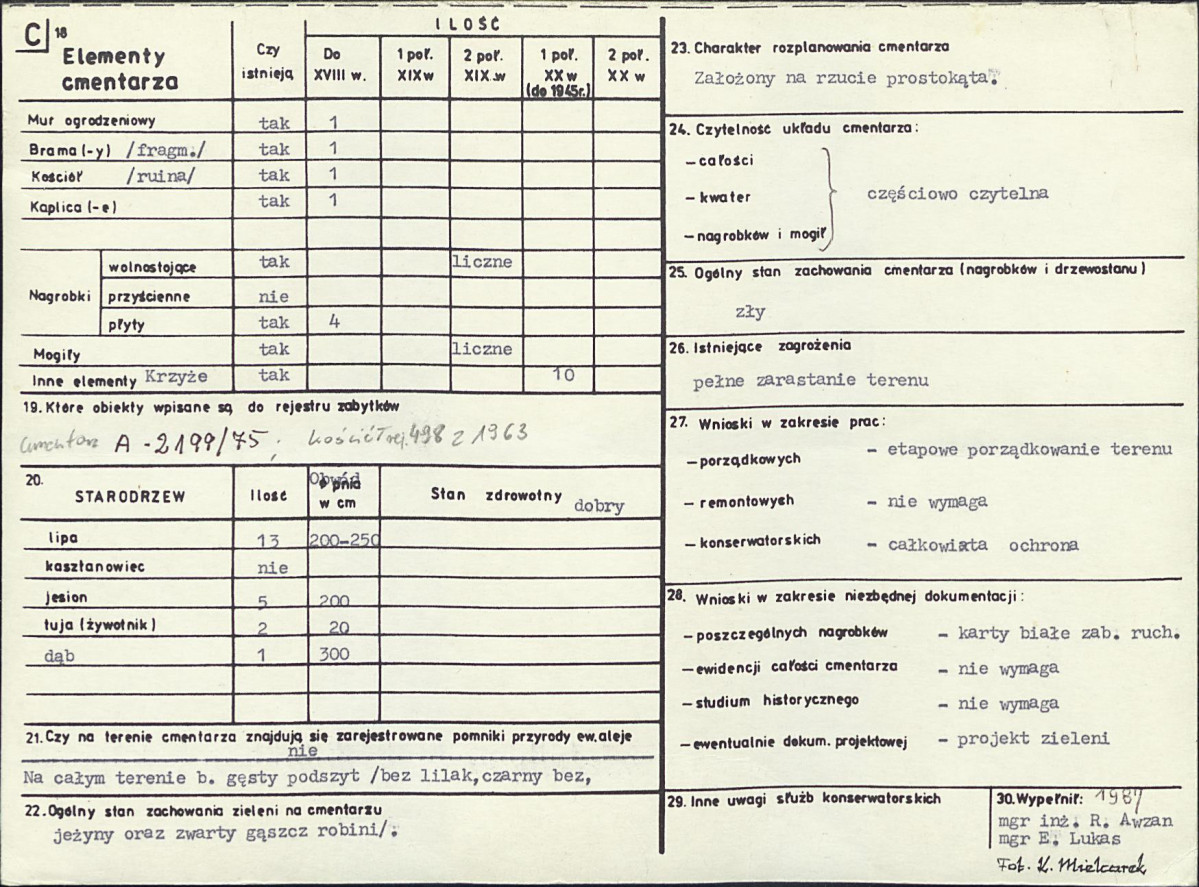 Karta cmentarza, skan nr 2