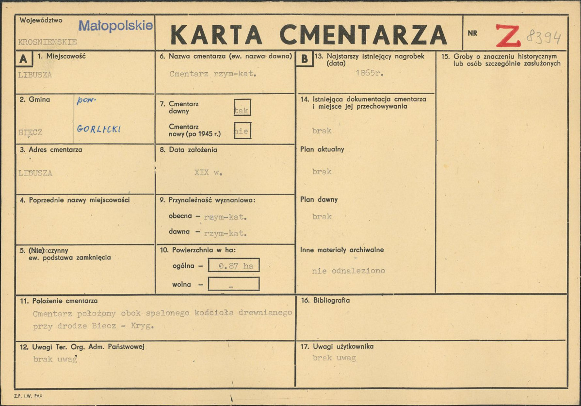 Karta cmentarza, skan nr 1