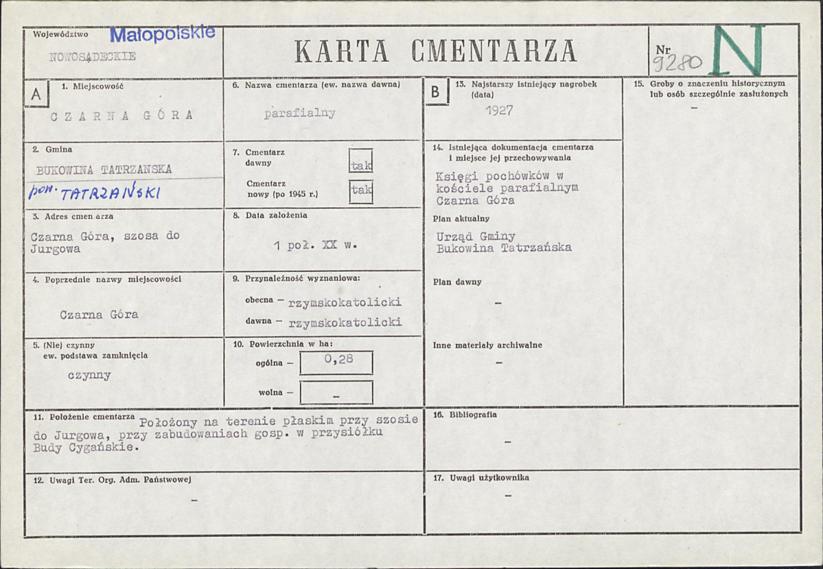 Karta cmentarza, skan nr 1