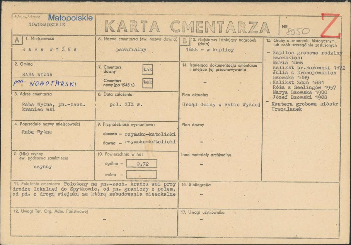 Karta cmentarza, skan nr 1