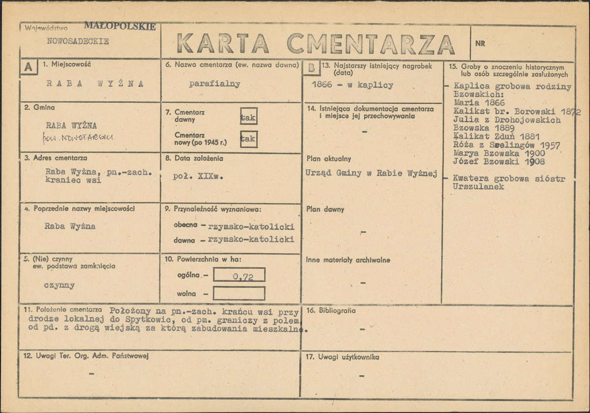 Karta cmentarza, skan nr 6