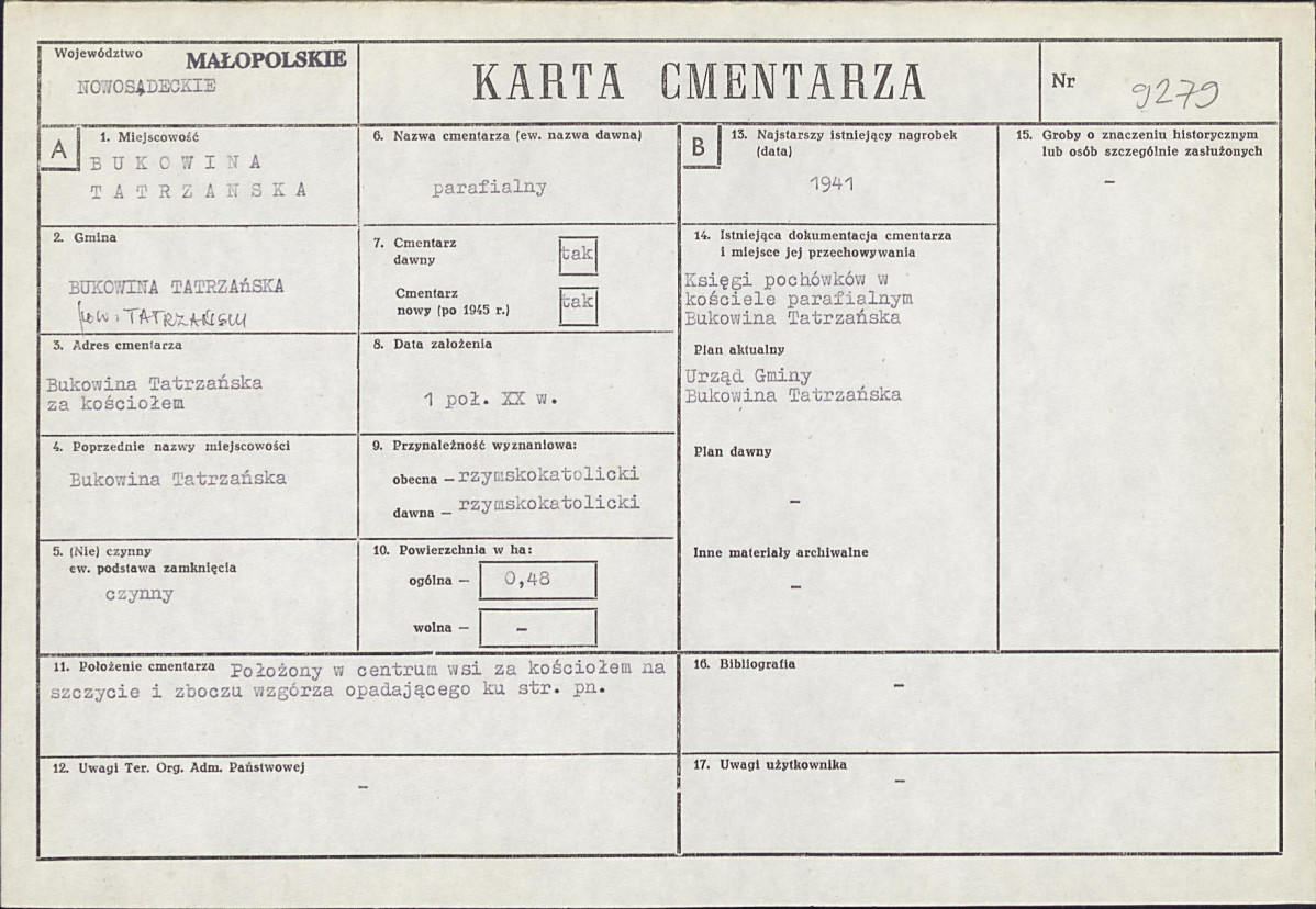 Karta cmentarza, skan nr 1