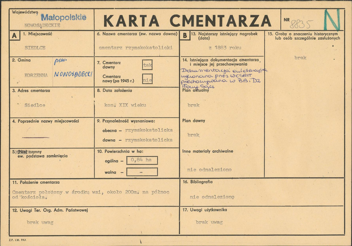 Karta cmentarza, skan nr 1