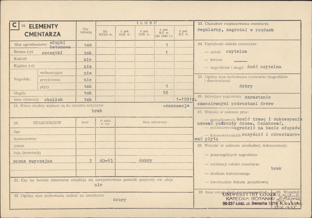 Karta cmentarza, skan nr 2