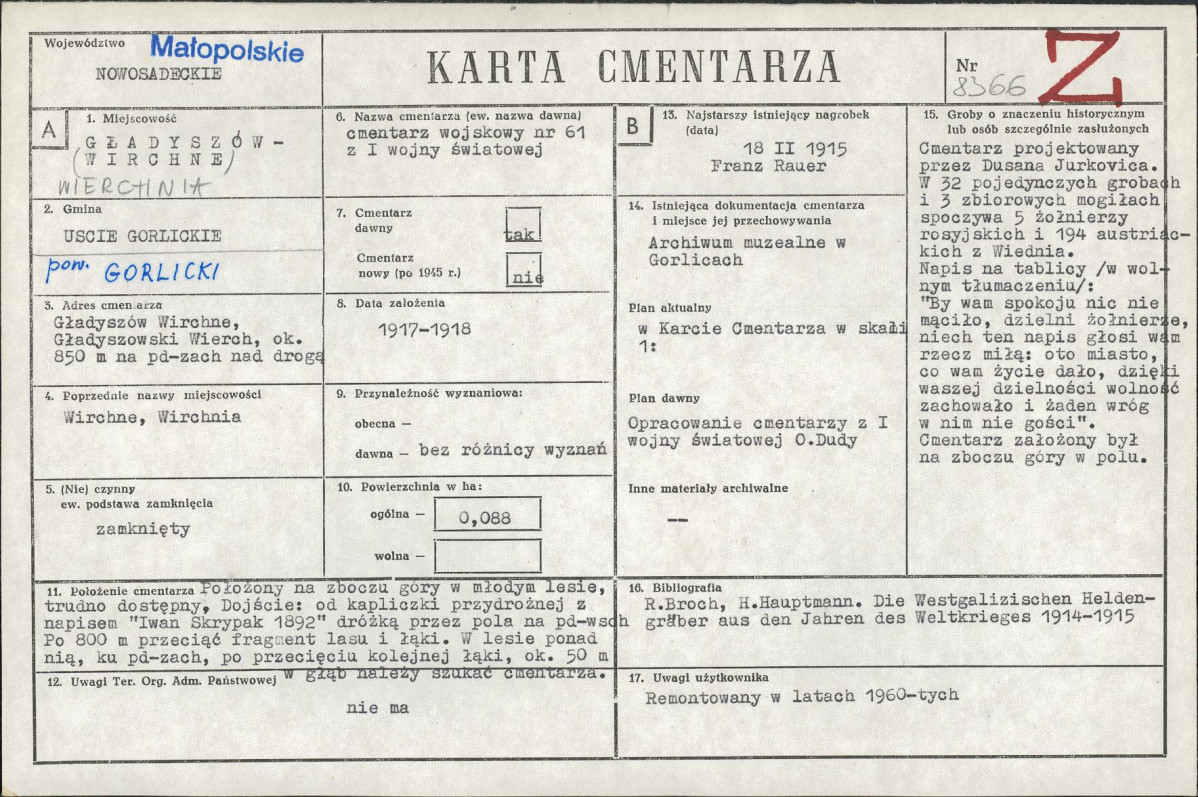 Karta cmentarza, skan nr 1