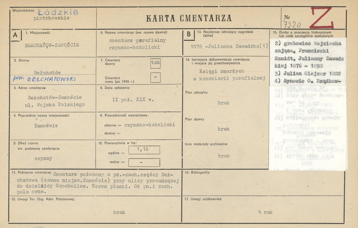 Karta cmentarza, skan nr 1