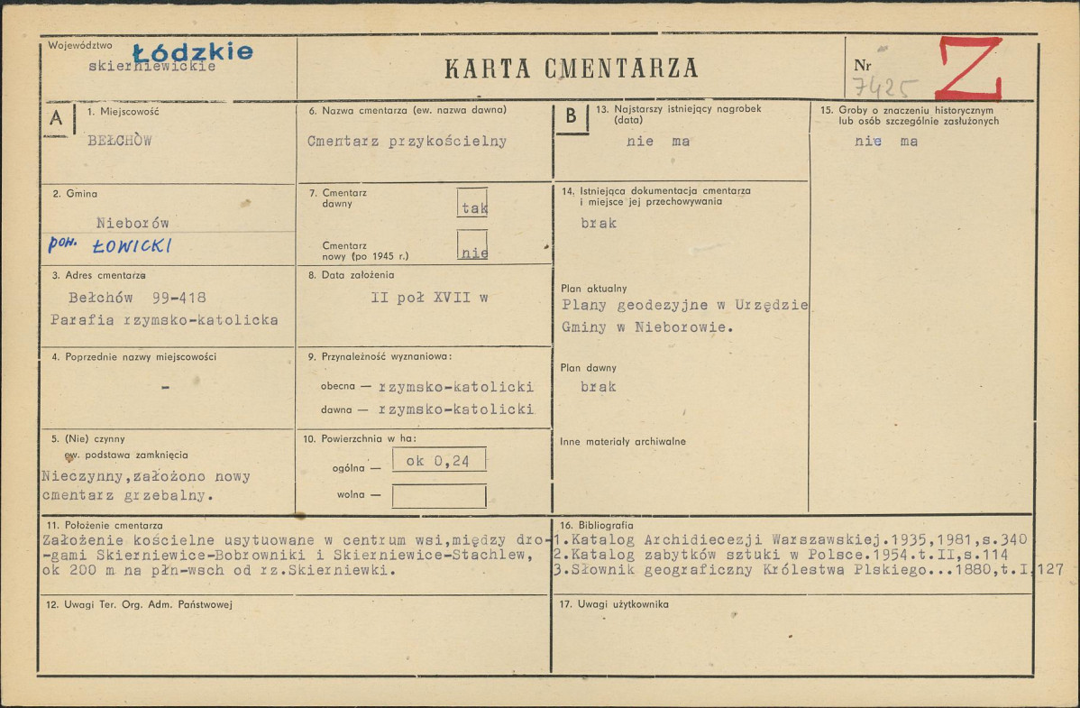 Karta cmentarza, skan nr 1