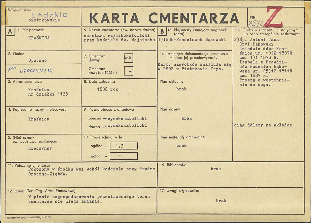 Karta cmentarza, skan nr 1