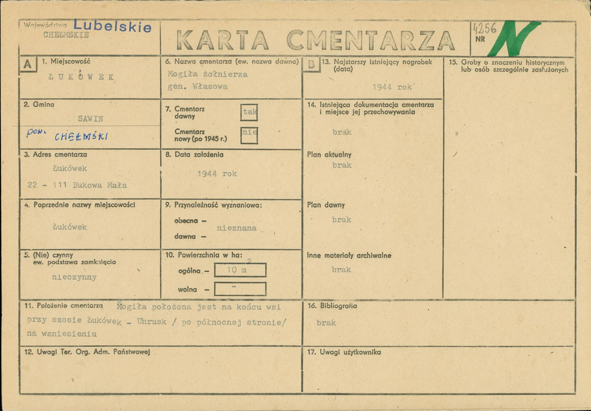Karta cmentarza, skan nr 1