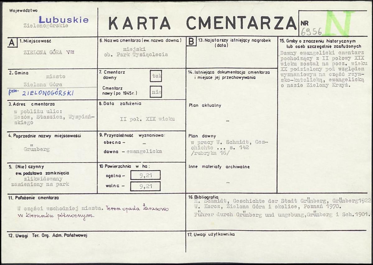 KC - Karta cmentarza, skan nr 1