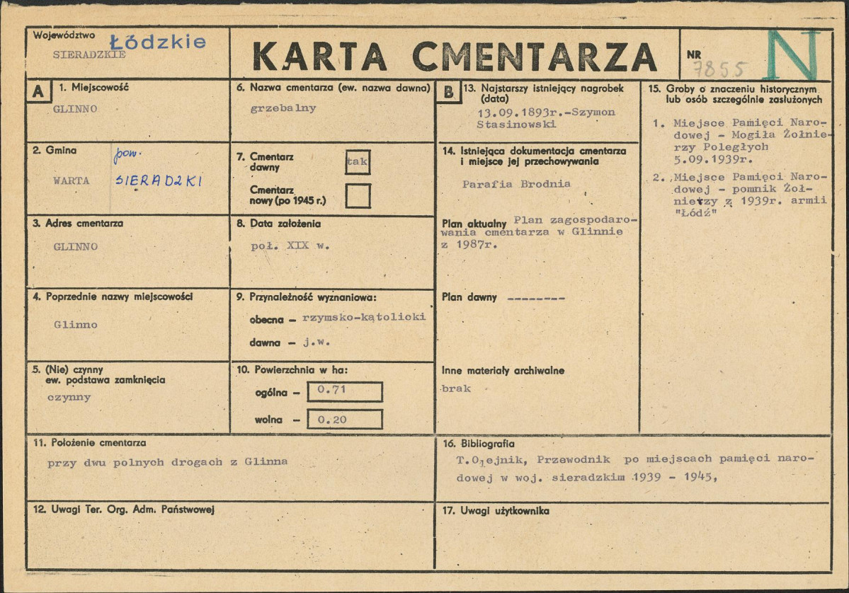 Karta cmentarza, skan nr 1