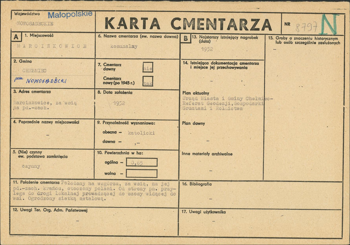 Karta cmentarza, skan nr 1
